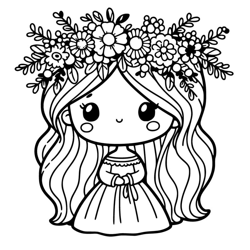 girl with flowers crown