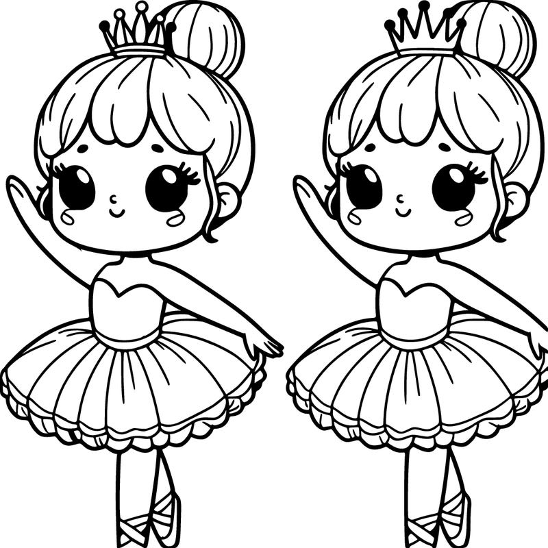 ballerina in a tutu with a bun and a crown