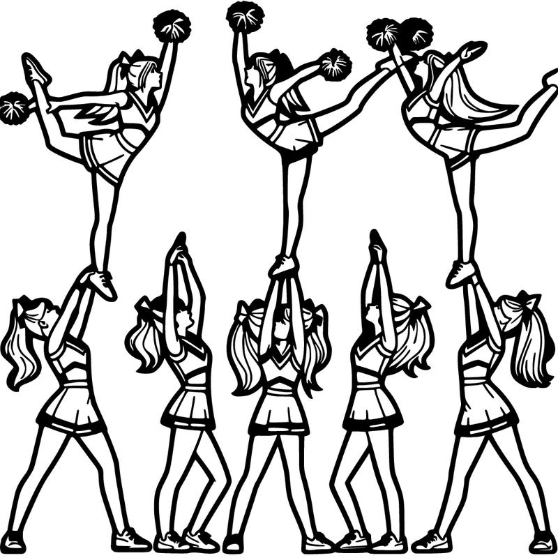 cheerleaders doing a stunt