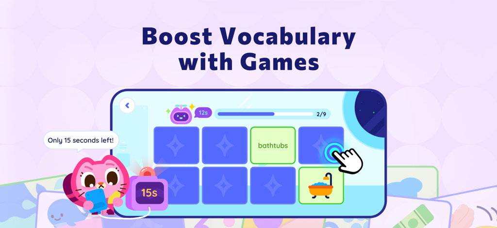 Reading Stars: Books for Kids - A vocabulary matching game for kids in the Reading Stars app