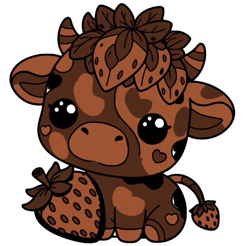cute strawberry cow