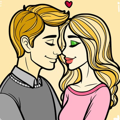 man and woman in love