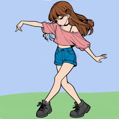 realistic girl danceing