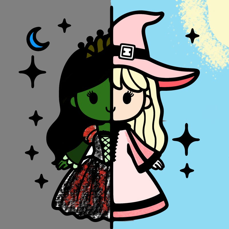 split princess and witch