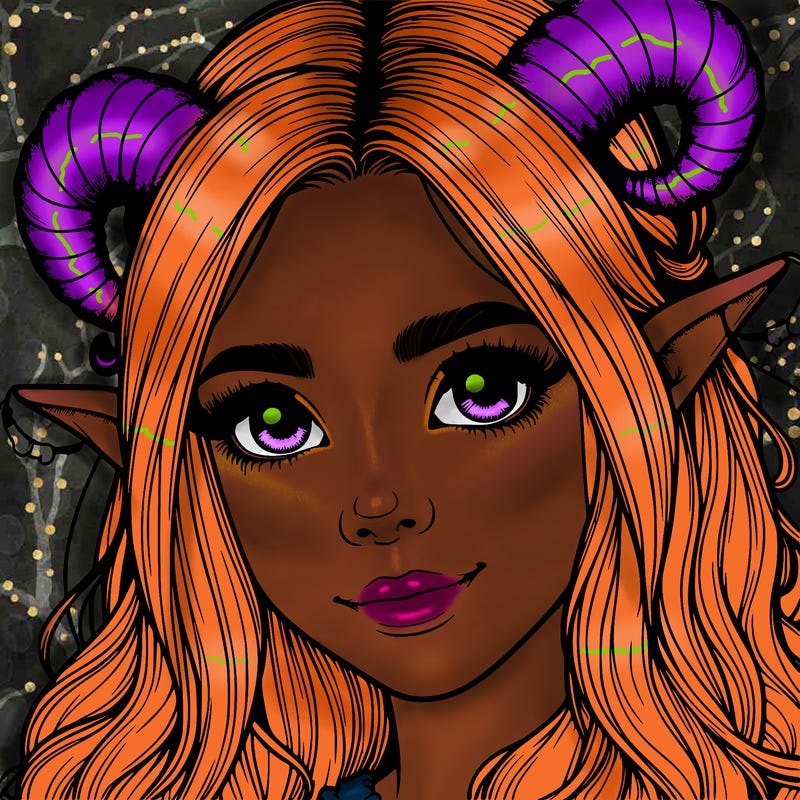 realistic girl with horns