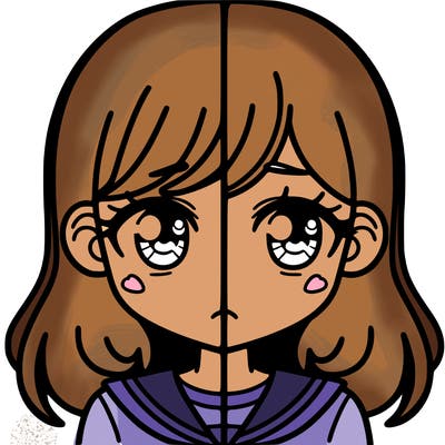a split of a girl
