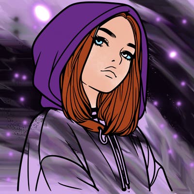 a realistic girl in a hoodie