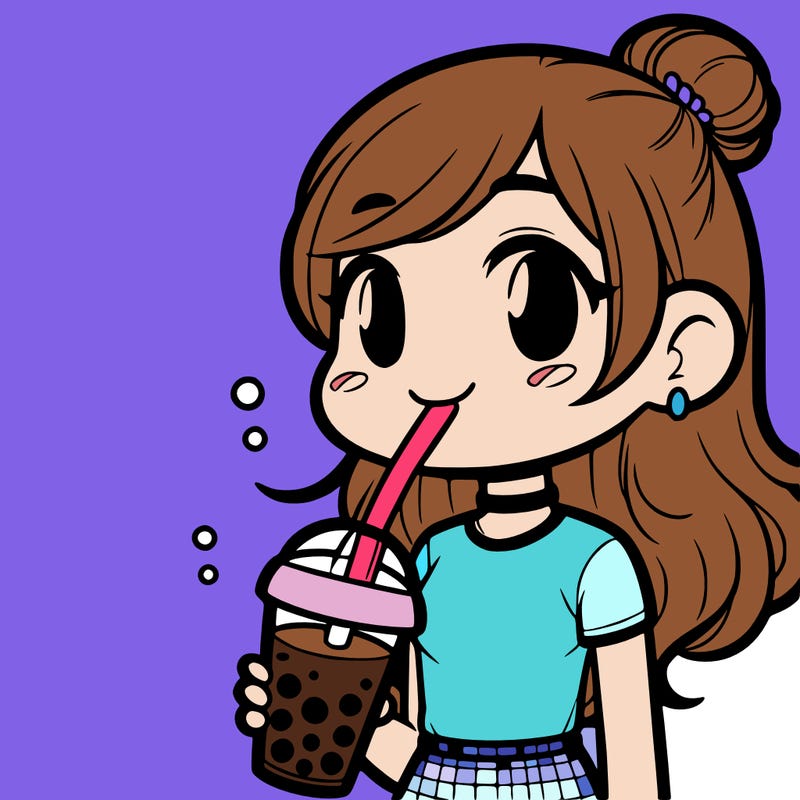 girl drinking boba