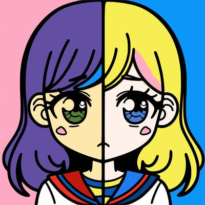 a split of a girl