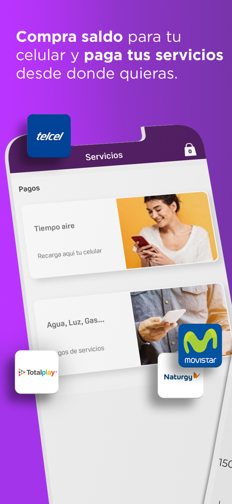 Suburbia app interface showing mobile airtime top up and utility bill payment options