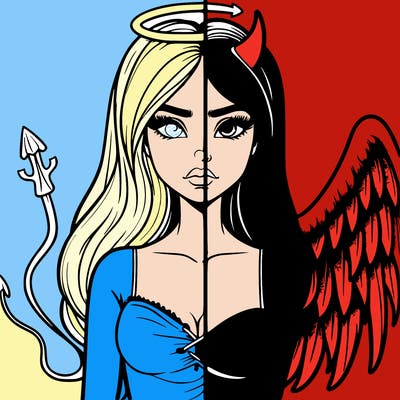 devil vs angel realistic girl