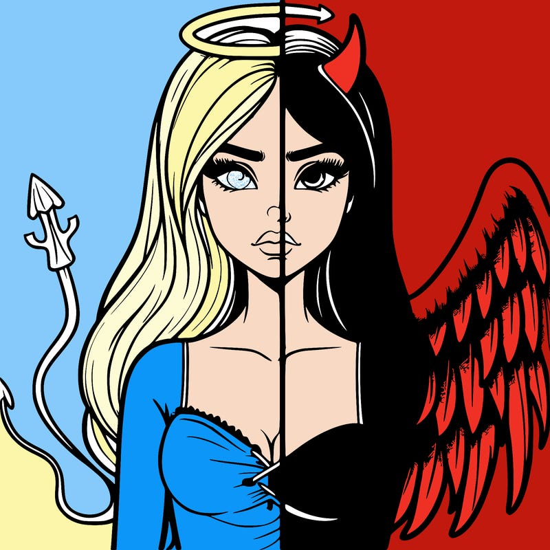 devil vs angel realistic girl