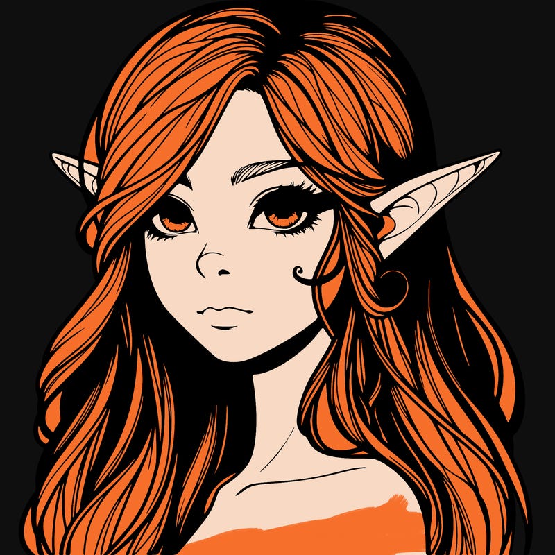 elf girl realistic dark fantasy