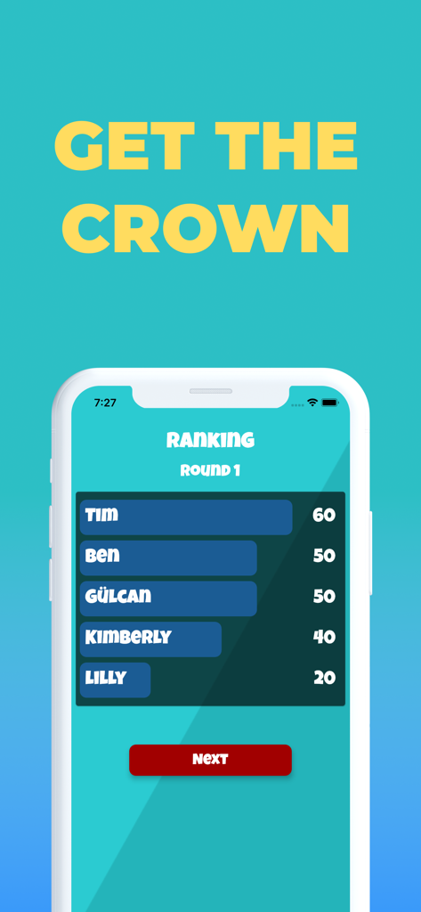 Tricksterソーシャルゲームのランキングリーダーボード。プレイヤーのスコアを表示。