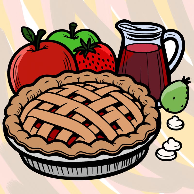 a pie of food