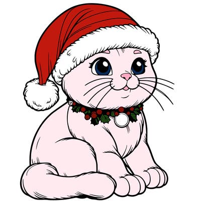 realistic christmas cat