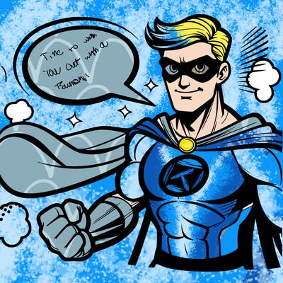 a comic superhero