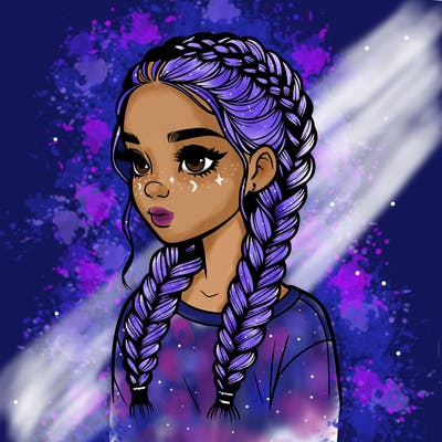 realistic girl with braids