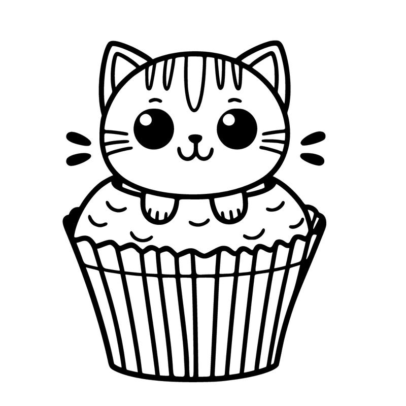 cat in a cupcake