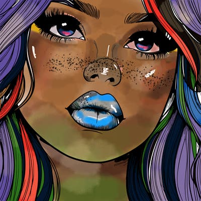 really realistic girl with lips