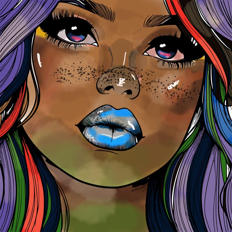 really realistic girl with lips