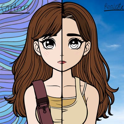 realistic girl split