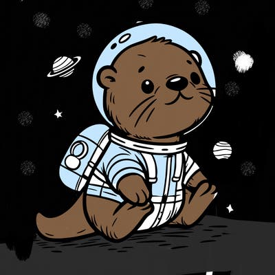 otter in a space suit