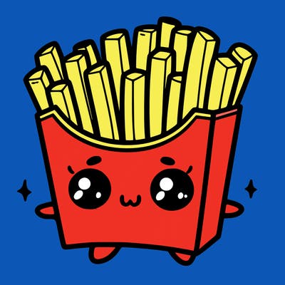 a cute. french fries