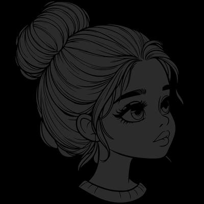realistic girl with bun