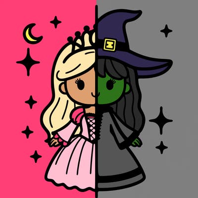 split princess and witch
