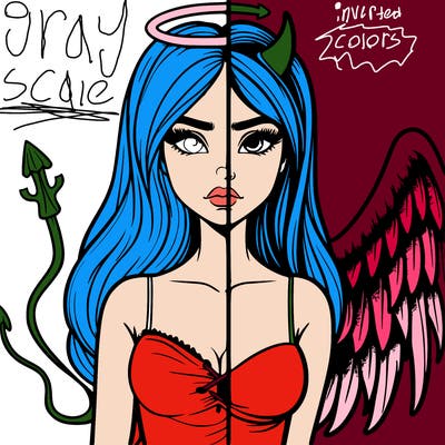 devil vs angel realistic girl