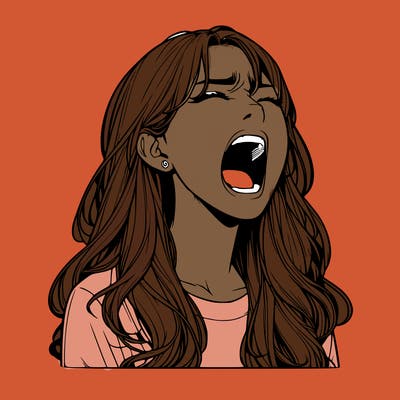 screaming realistic, girl
