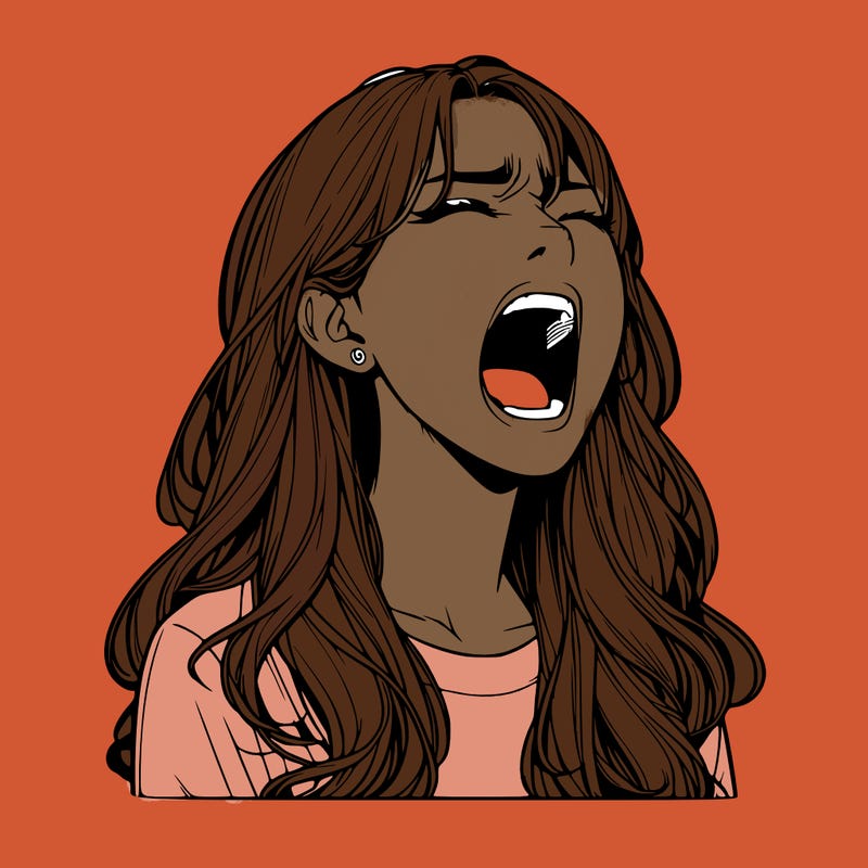 screaming realistic, girl