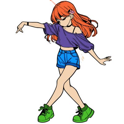 realistic girl danceing