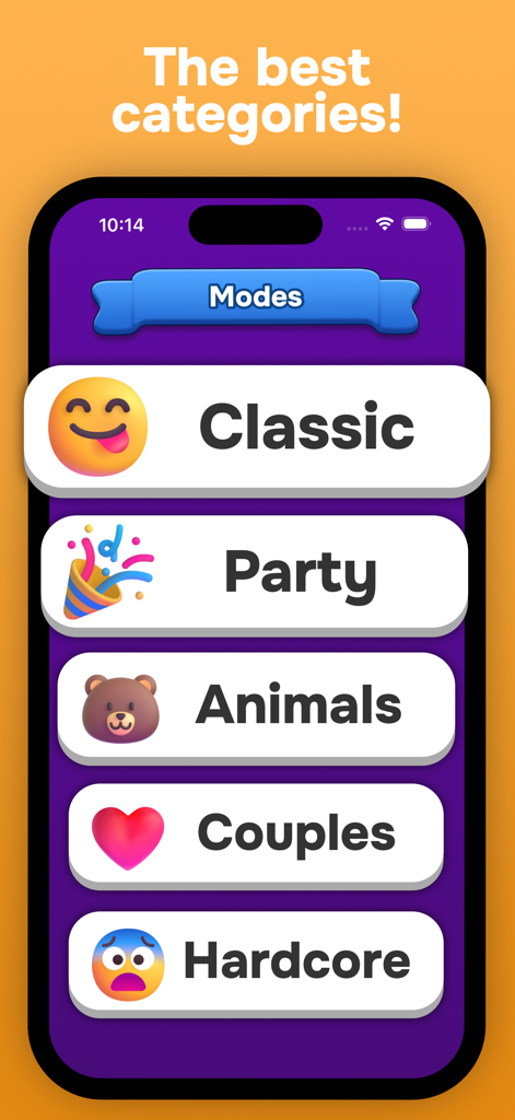 Truth Or Dare 2 app screen showing different game modes including Classic Party Animals Couples and Hardcore