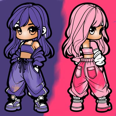 girl in crop top and baggy pants