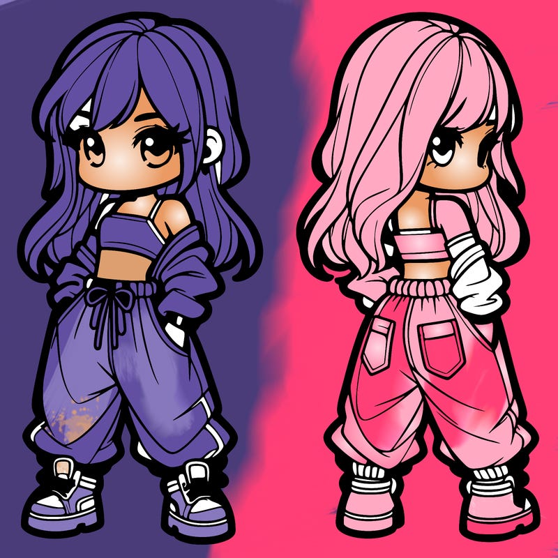 girl in crop top and baggy pants