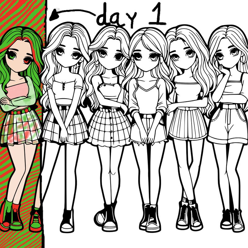 a group of girls realistic