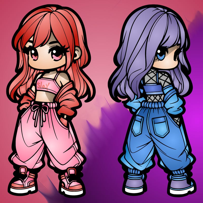 girl in crop top and baggy pants