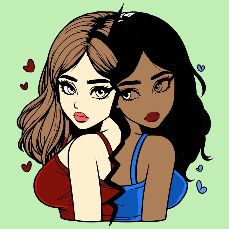 realistic girl split