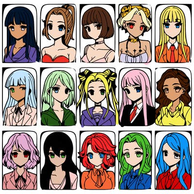girls that look diffrent anime