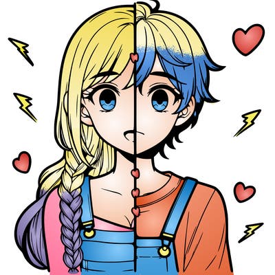 realistic girl boy split