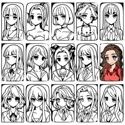 girls that look diffrent anime