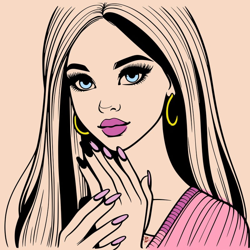 realistic girl with nails