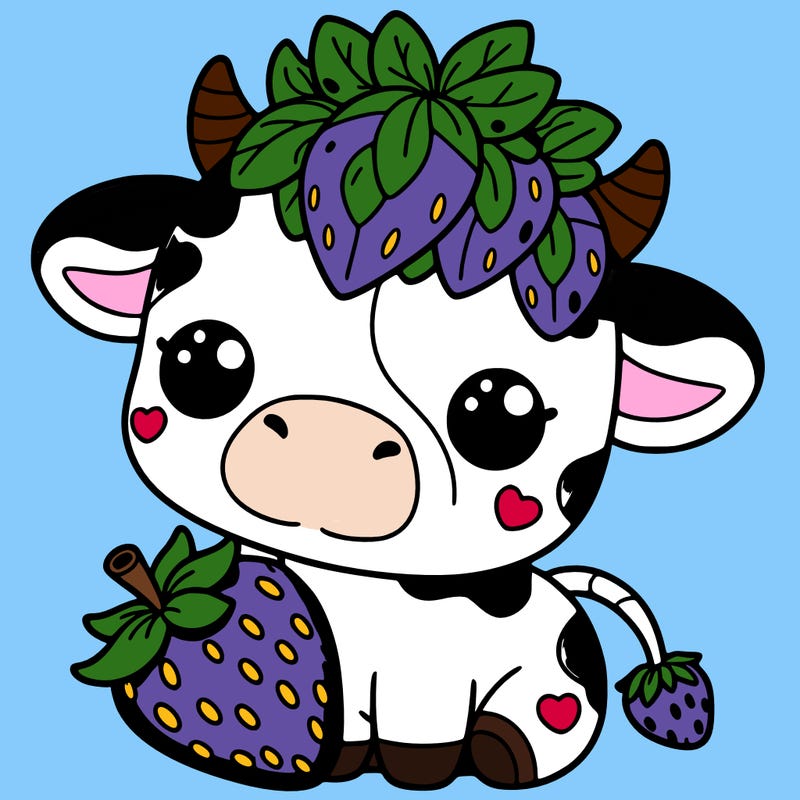 cute strawberry cow