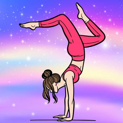 a woman doing a handstand