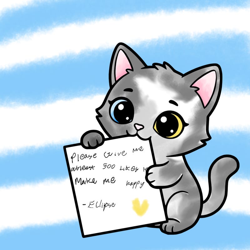 a small cat with a blank sheet of paper in its hand. the cat is sooooooo cute!