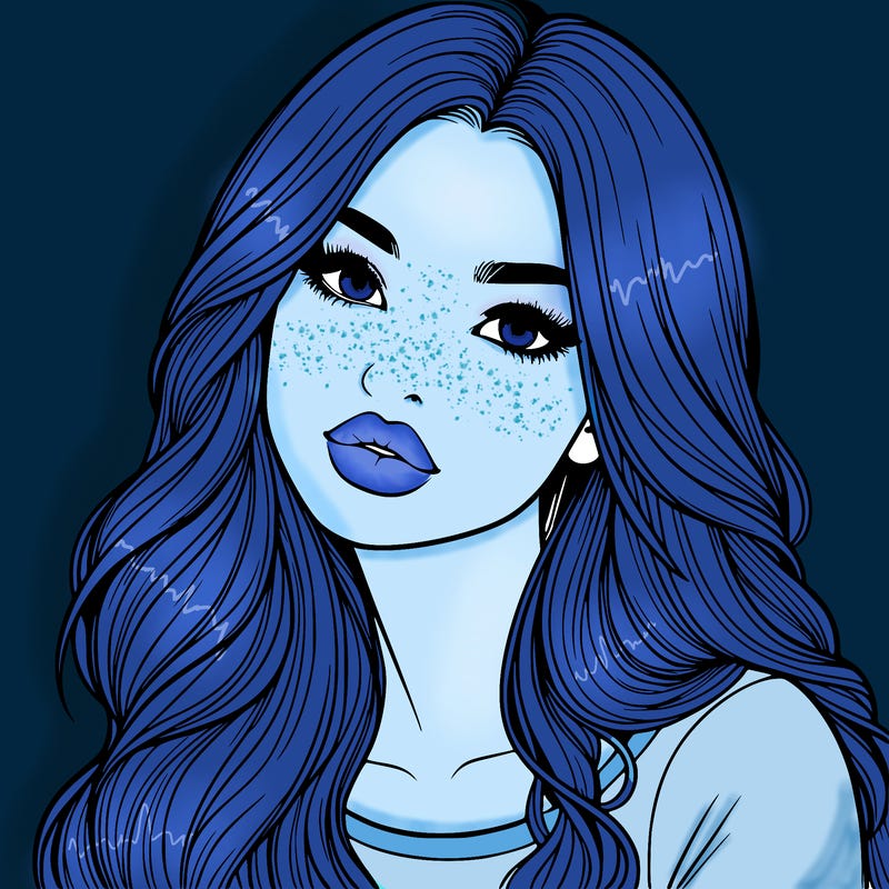 realistic girl with hair on her hair and lips