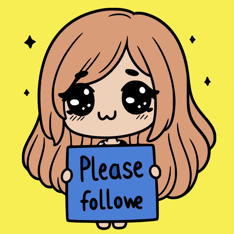 a girl holding  a sign  saying please  follow  me