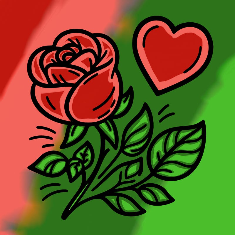 rose and heart